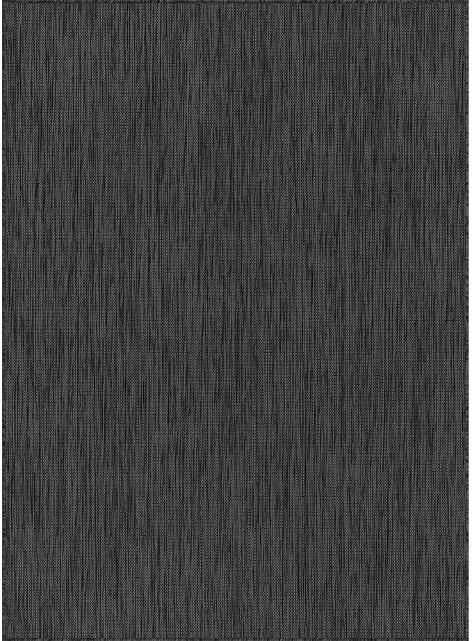 Washable Indoor Outdoor Rug 8x10 Weather Resistant Area Rugs Modern Solid for Porch Deck Balcony Backyard Patio Outside Carpet (8 X 10 Dark Grey)