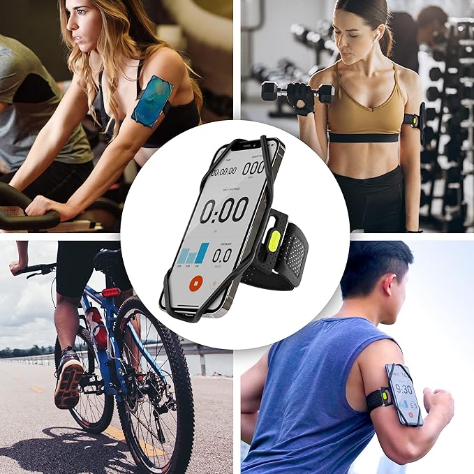 BONE Run Tie 2, Running Phone Holder, Skin-Friendly Silicone Sport Armband with Dual Layer Design for Heat-Dissipation, Workout Phone Carrier for Most Smartphone (L Arm Size/9.8-15.7 inches)
