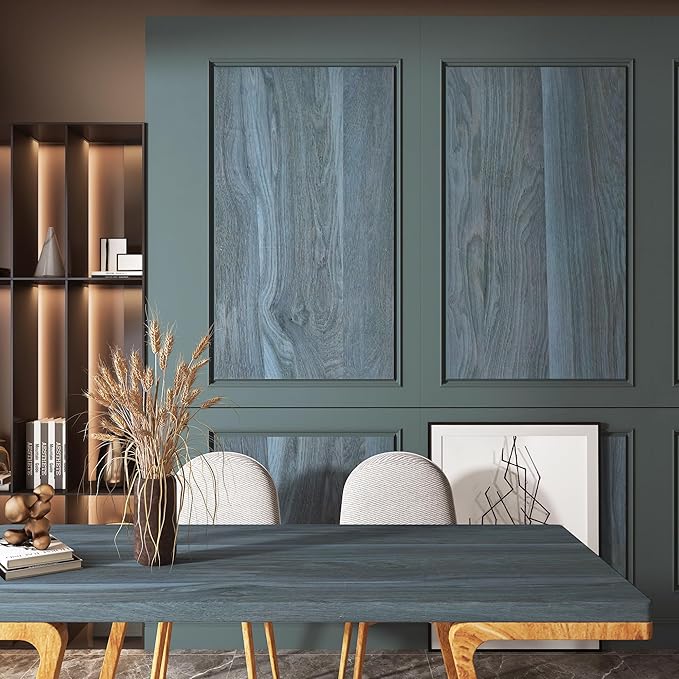 Peacock Blue Wallpaper Wood Grain Contact Paper