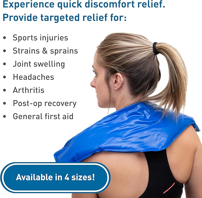 BodyMed Reusable Vinyl Ice Pack for Knee, Arm, Elbow, Shoulder, Back - Professional Grade Cold Therapy for Injuries, Aches, Swelling, Bruises, Sprains - 21 in. x 13 in. (Oversize)