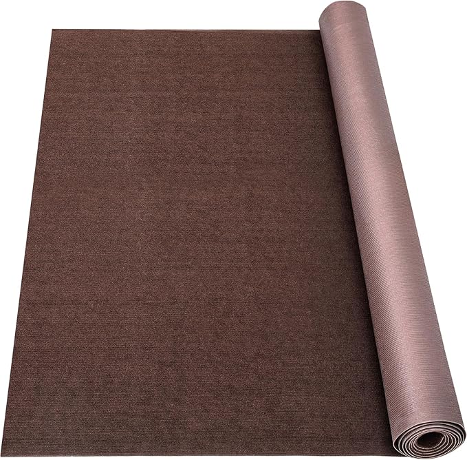 Marine Carpet,5 FT x 15 FT Brown Indoor Outdoor Carpet 0.2" Thick Boat Carpet with Water-Proof TPE Backing, Non-Slide Outdoor Marine Carpet Roll for Home, Patio, Porch, Deck
