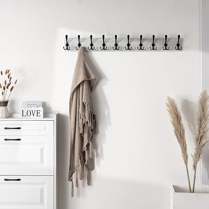 SKOLOO Rustic Large Wall Mounted Coat Rack-38.6'' Long Coat Rack