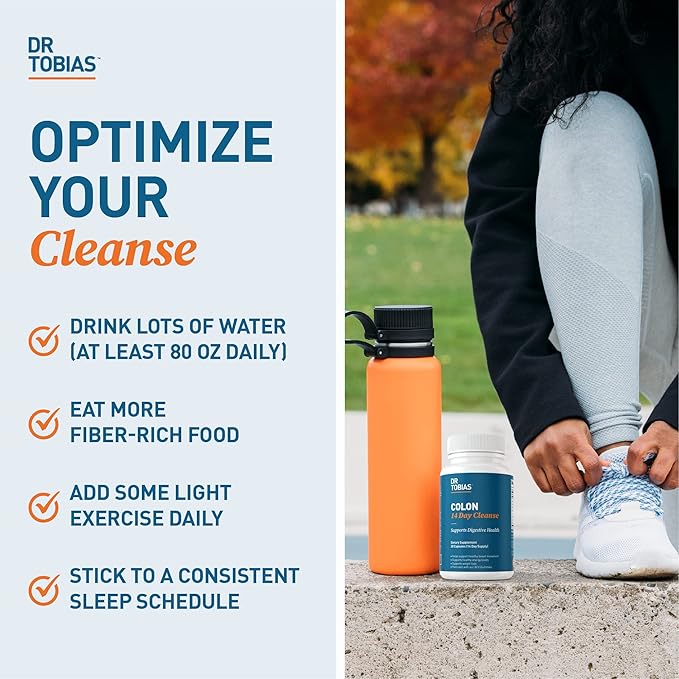 Dr. Tobias Colon 14 Day Cleanse, Advanced Gut Cleanse Detox for Women & Men with Cascara Sagrada, Psyllium Husk, Senna Leaf & Probiotics, Non-GMO Colon Cleanse, 2 Bottles of 28 Capsules (1-2 Daily)
