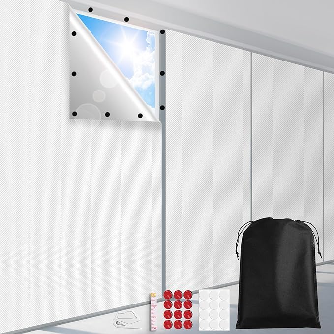 FADOTY Blackout Curtains for Bedroom, Portable 100% Black Out Window Cover Film