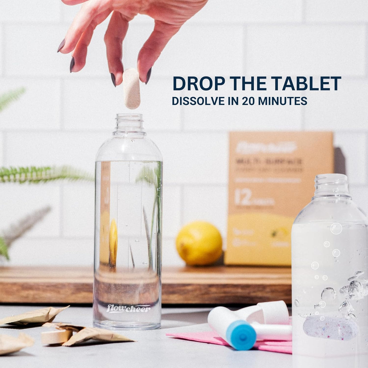 Multi Surface Cleaner Refills -All Purpose Cleaning Tablets-Makes 192 fl oz(12 x 16 Fl oz) Bottles of Spray Cleaner for Household&Kitchen Cleaning-Lavender Scent(Not Included Bottles)