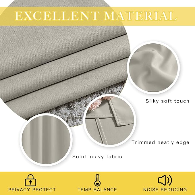NICETOWN Room Darkening Bedroom Curtain 78 inches Long