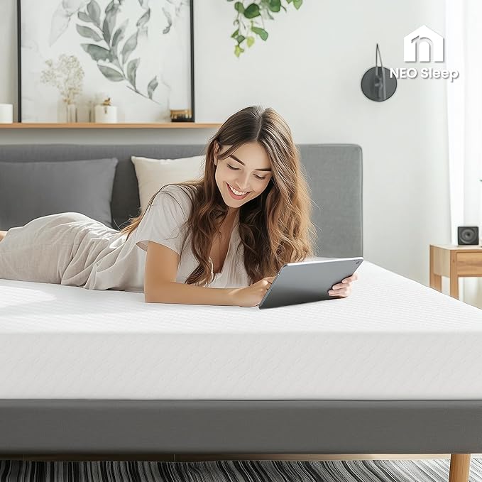 Neo Sleep 12 Inch Full Medium Firm Cooling Gel Memory Foam Mattress for Cool Sleep Pressure Relieving CertiPUR-US Certified Foam, Mattress in a Box Fiberglass Free (Full, 12 in)