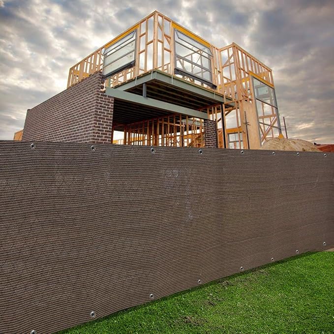 Alion Home© Elegant Privacy Screen Fence Mesh Windscreen for Backyard Deck Patio Balcony Pool Porch Railing 3 FT Height Brown/Mocha (3' x 4')