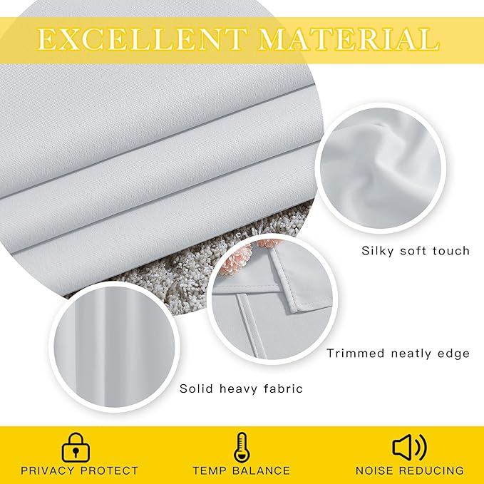 NICETOWN Patio Door Curtain Room Darkening Drapes, Grommet Light & Heat