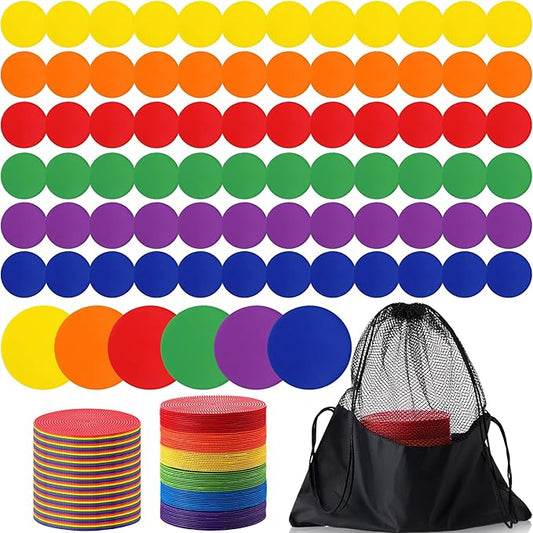 TPE Floor Spot Markers Dots for Gym Flat Non Slip Spot Marker Dance Dot for Classroom Gym Sports Soccer Basketball Agility Training Field Marking Equipment