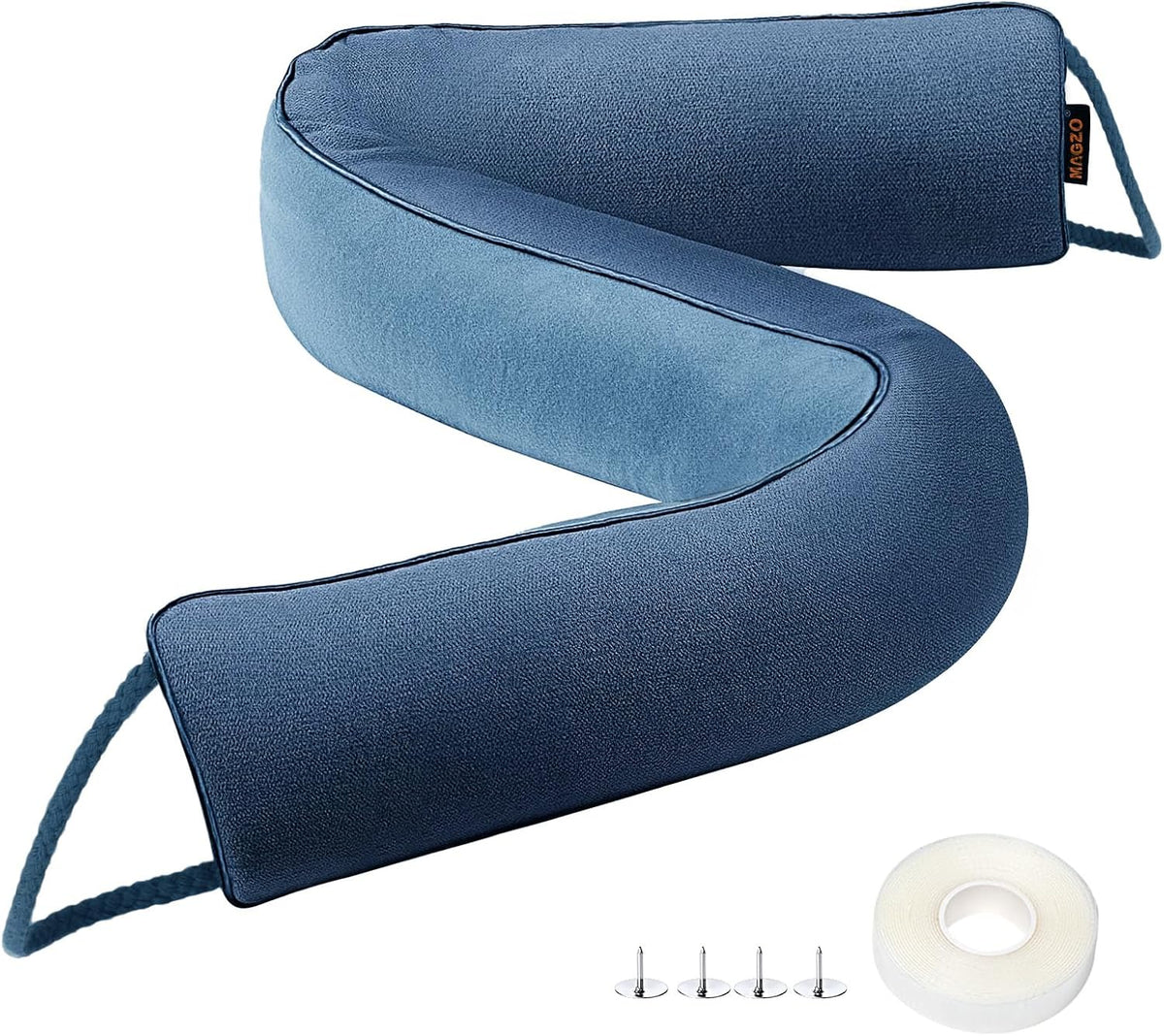 MAGZO Door Draft Stopper, 36 Inch Under Door Draft Blocker Noise Stopper, Weighted Wind Blocker Draft Guard for Bottom of Door, Blue