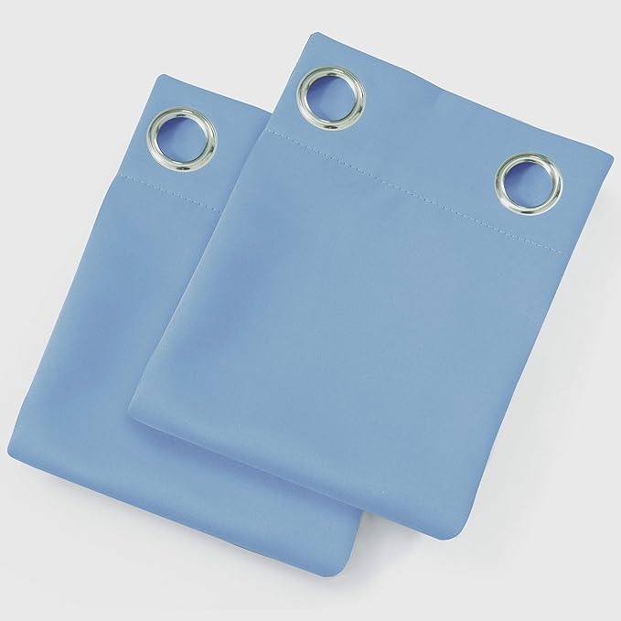 LEMOMO Sky Blue Thermal Blackout Curtains/42 x 95 Inch/Set of 2 Panels Room