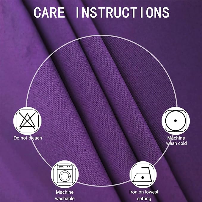 LEMOMO Purple Blackout Curtains 42 x 54 Inch Length Set of 2 Panels Grommet