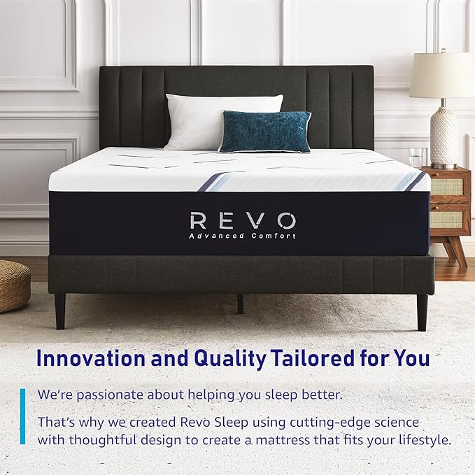 REVO Sleep Gel Memory Foam Mattress, 14-Inch Twin – Cooling Mattress with Gel Foam Comfort, Contouring Support & Pressure Relief – Ideal for Kids, Guests or Small Rooms