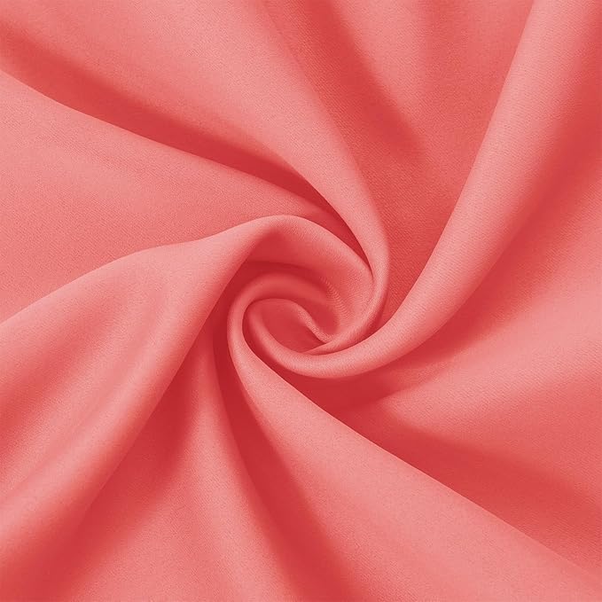 LEMOMO Coral Blackout Curtains 66 x 63 Inch Length/Set of 2 Curtain