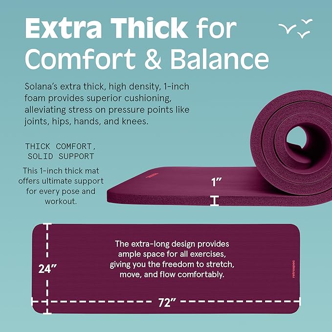 Retrospec Solana 1 inch Yoga Mat