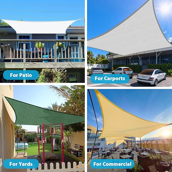 Amagenix Sun Shade Sail 14'X20'Curved Edge Outdoor Shade Canopy Dark Green Breathable 95% UV Block Shade Cloth for Patio Garden Backyard (We Make Custom Size)