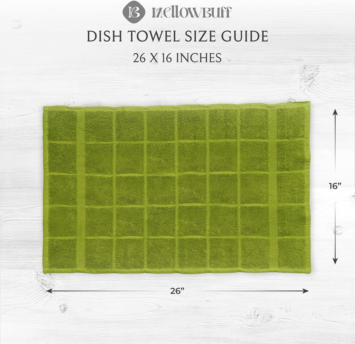 100% Cotton Terry Dish Cloth & Dish Towel, 6 Pack, Super Soft and Absorbent Kitchen Towels, Perfect for Kitchen Cleaning and Dish Washing (Green (DT and DC Combo))