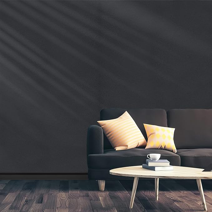 Arthome17 x240 Black Peel and Stick Wallpaper, Matte Black Contact Paper
