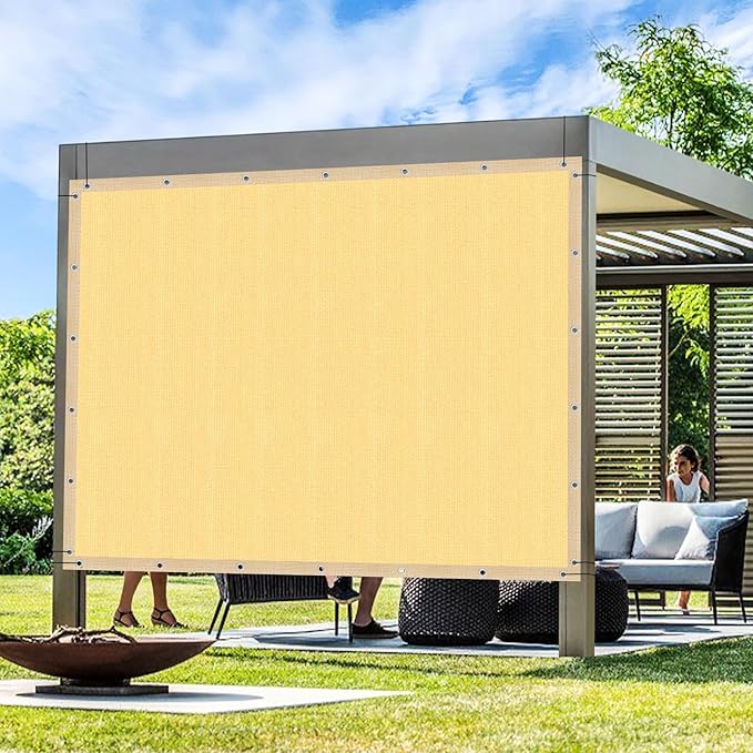Artpuch Outdoor Pergola Shade Cover 12x17 FT Sun Shade Cloth with Grommets Sand 90% UV Protection Canopy Patio Privacy Screen (Customized Available)