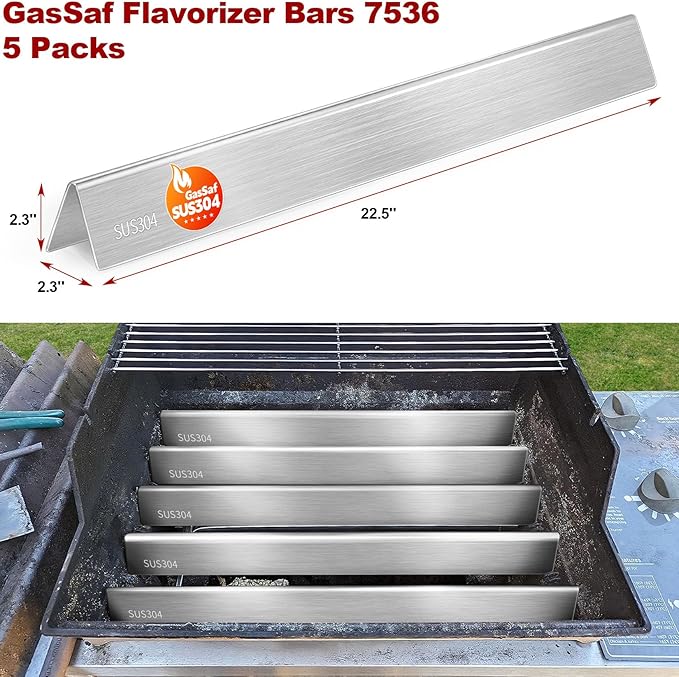 GasSaf 22.5 Flavorizer Bars for Weber Spirit 300 310 320 Side Panel, 304 Stainless Steel 7536 Grill Flavorizer Bars for Genesis Silver B/C, Genesis Gold B/C, Grill Part Bars for Spirit 700, Weber 900