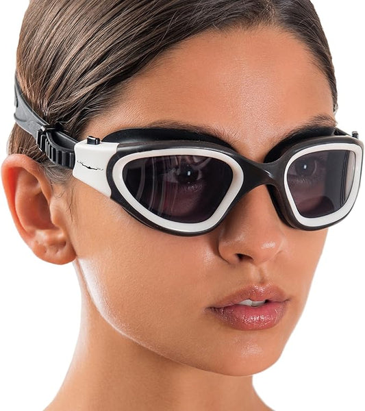 AqtivAqua Swimming Goggles, DX Wide View Swim Goggles for Adult Men Women, Anti Fog No Leaking