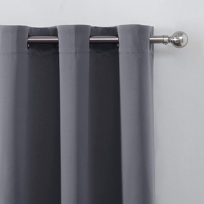 LEMOMO Grey Thermal Blackout Curtains/42 x 84 Inch/Set of 2 Panels Room