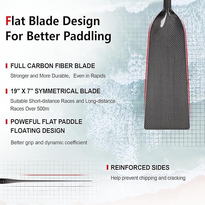 Dragon Boat Paddle Lightweight Full Carbon Fiber with Paddle Bag, 120/122/125CM (47/48/49 Inches) and Adjustable Dragon Boat Paddle115-130cm（）, IDBF Approved