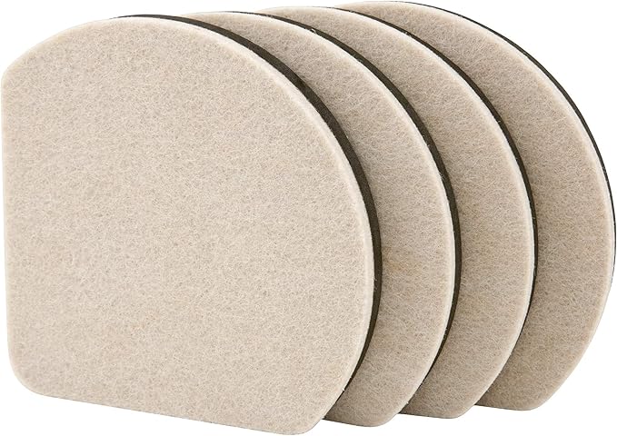 Super Sliders 7" Slide & Hide Reusable Furniture for Hard Surfaces - Effortless Moving and Surface Protection, Beige (4 Pack)