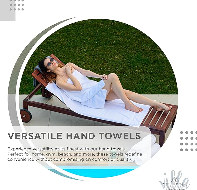 100% Combed Cotton Bathroom Towel Set of 6- 2 Bath Towels, 2 Hand Towels, 2 Wash Cloths, Sustainable, Soft, Highly Absorbent 6 Piece Cotton Bath Towel Set Ideal for Hotels, Spa, Bathroom, Dorm, White