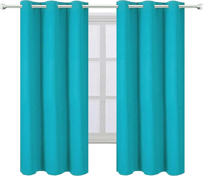 LEMOMO Teal Blackout Curtains 40 x 63 Inch Length/Set of 2 Curtain