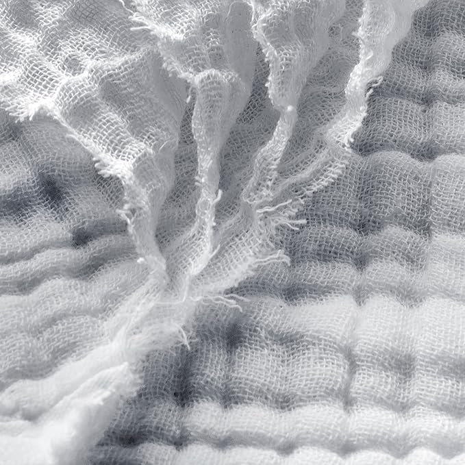 Carriediosa 100% Cotton Muslin Throw Blanket 66" X 90" Twin XL Size，4-Layers Summer Gauze Throws for Bed Couch，Soft Lightweight Breathable Linen Blankets Bedspread for Adults All Season，Grey
