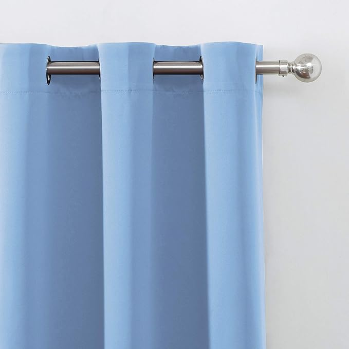 LEMOMO Sky Blue Thermal Blackout Curtains/52 x 72 Inch/Set of 2 Panels Room