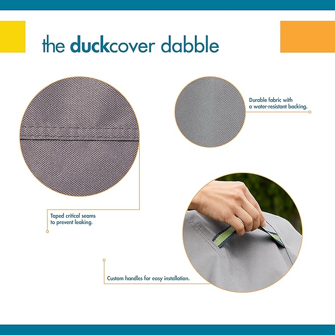 DUCKCOVERS Soteria Waterproof 96 Inch Rectangular/Oval Patio Table with Chairs Cover, Outdoor Table and Chair Cover