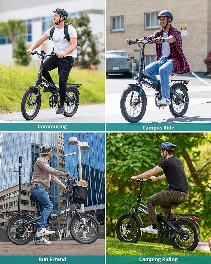 Gotrax 20" Folding Electric Bike with 40Miles (Pedal-assist1) by 48V Battery, 20Mph Power by Peak 500W, Adult Electric Bicycle with 5 Pedal-Assist Levels& LCD Display, Suitable for Commuting