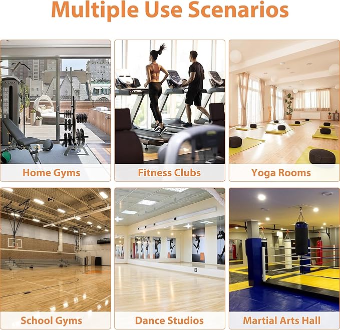 ROOMTEC Workout Mirrors for Home Gym 72"x36"-2PCS, Large Wall Mirror Full Length for Fitness, Yoga, Big Wall Mounted Frameless Glass Mirror for Garage, Dance Studio, Bedroom