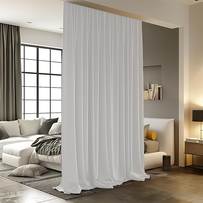 Room Divider Curtains for Ceiling Track Rod, 4.3 ft Wide x 9 ft Tall, 1 Panel