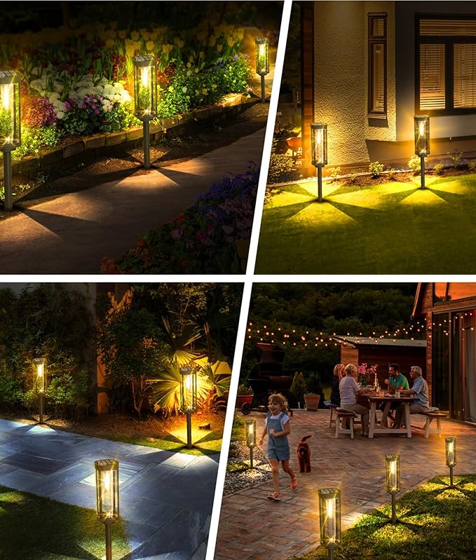 COXSENI Solar Pathway Lights Outdoor 8 Pack, Bright Solar Path Lights Outside Waterproof, Sidewalk Lights Solar Powered Landscape Light for Walkway Driveway Lawn Patio Yard Garden
