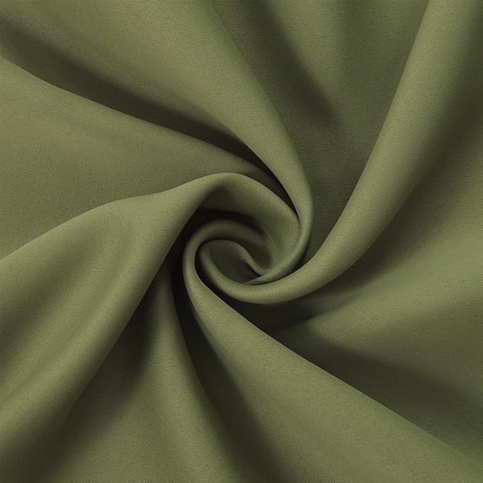 LEMOMO Olive Blackout Curtains/52 x 95 Inch/Set of 2 Panels Thermal Insulated