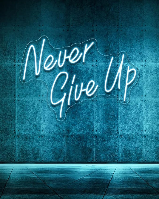 YIKBIK NEVER GIVE UPLED Neon Sign for Wall Decor,Neon Lights Party Decorations, USB Powered Switch Neon Lights lighting adjustable for Office Room, Gym Room, Man Cave, Gamer Room