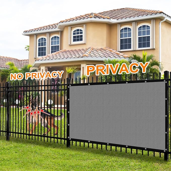Artpuch 90% Sun Shade Cloth, 6 x 20 FT Pergola Shade Cover Canopy with Grommets, Sun Screen Fabric Tarp for Patio, Outdoor, Garden, Backyard, Blue Grey