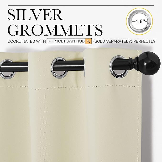 NICETOWN Room Darkening Draperies Window Curtain Panels, Thermal Insulated
