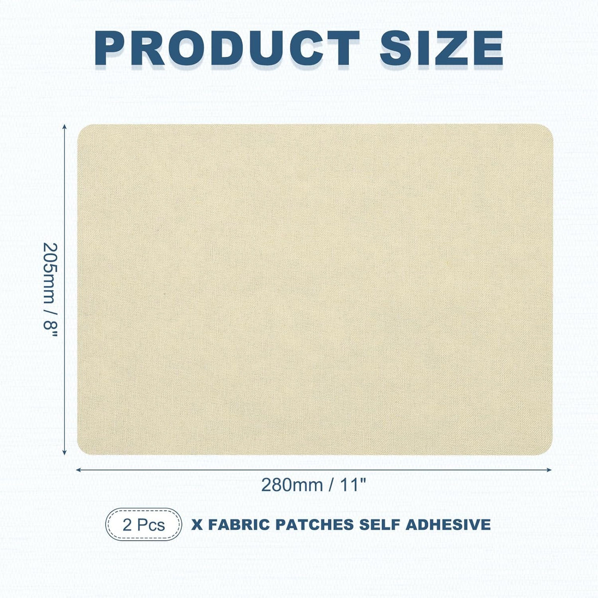 PATIKIL 8x11 Inch Linen Repair Patches, 2Pcs Self-Adhesive Fabric Patch for Sofas Tote Bags Furniture Car Seats Clothes Tents, Beige