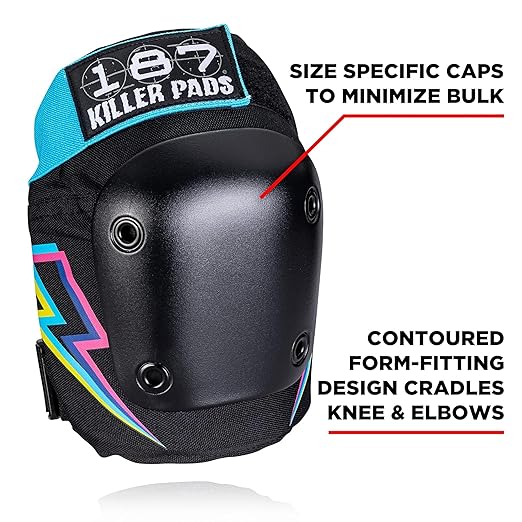187 Killer Pads Six Pack Pad Set, Elbow Pads, Knee Pads, and Wrist Guards - Ideal for Skateboarding, Roller Skating, and Inline Skating