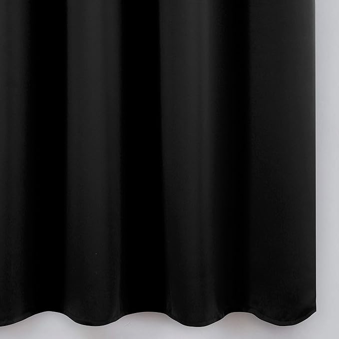 LEMOMO Black Blackout Curtains 34 x 54 Inch Length/Set of 2 Curtain