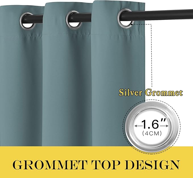 NICETOWN Blackout Sliding Glass Door Curtains, Room Darkening Thermal Insulated