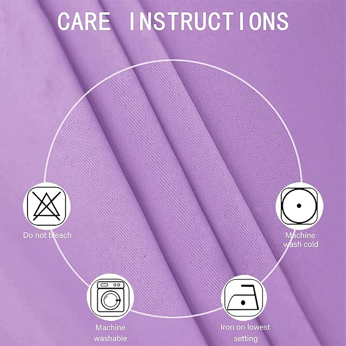 LEMOMO Lavender Blackout Curtains 52 x 63 Inch Length/Set of 2 Curtain