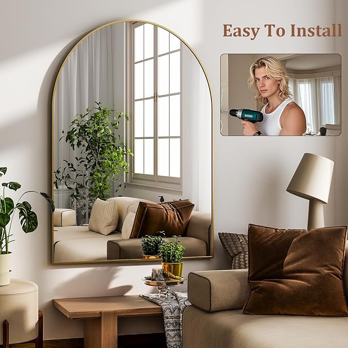 HARRITPURE 20"x30" Arched Bathroom Mirror