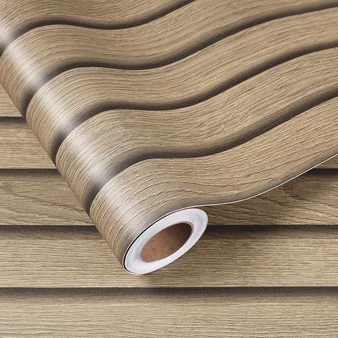 17.7x317 Slats Wood Wallpaper Peel and Stick Wood Slat Contact Paper Slat Wall