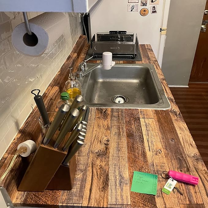 TANONE Wood Contact Paper Kitchen Peel and Stick Wallpaper, Self Adhesive